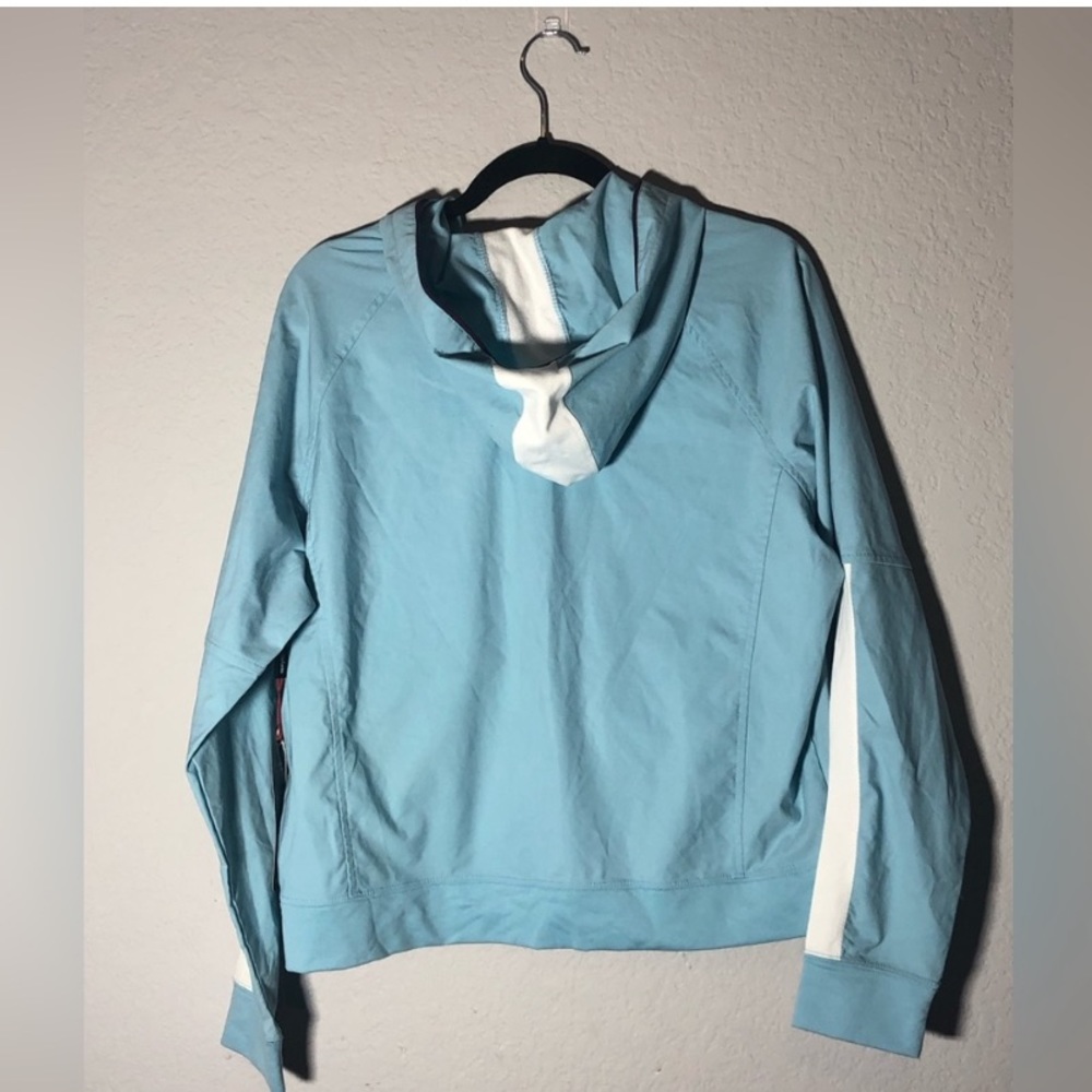Daisy Fuentes Kinetics Full Zip Hooded Jacket Blue White Size XL NWT - Picture 6 of 8